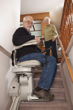 Man on stairlift